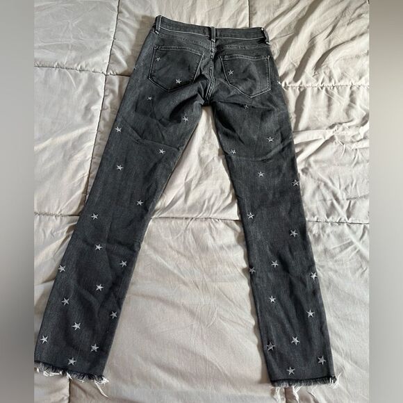 Abercrombie & Fitch Star Embroidered Black Mid Rise Skinny Ankle Jeans 24/00 - Picture 6 of 8